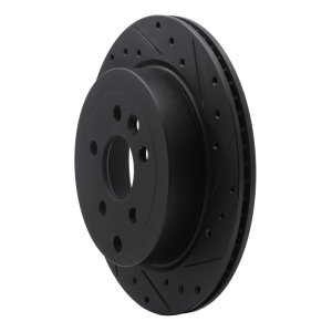 Land Rover LR2 Brake Rotor (1) - Rear Right - R1 Concepts - Drilled & Slotted - Black - `08-`12